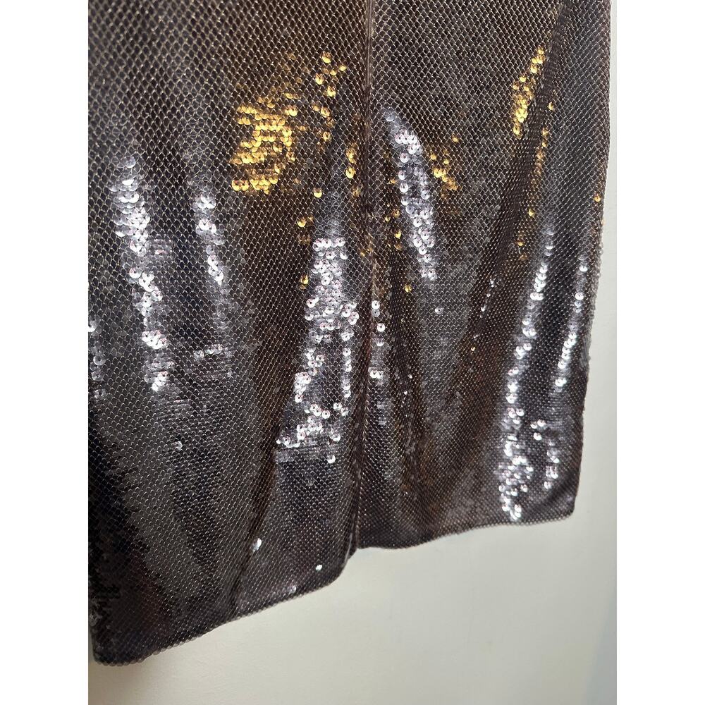 A.L.C. Brown Sequin Adjustable Strap Square Neck Sleeveless Dani Mini Dress sz S - Picture 11 of 16